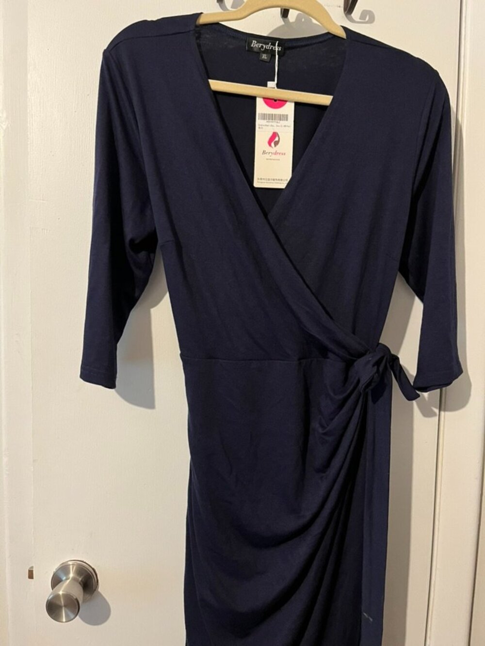 NWT BERYDRESS NAVY WRAP DRESS SZ XL
